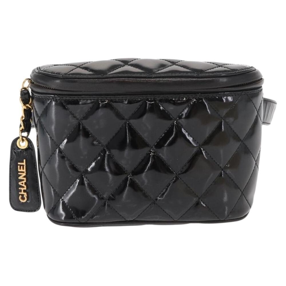 Chanel Matelasse Patent Leather Waist Bag Black